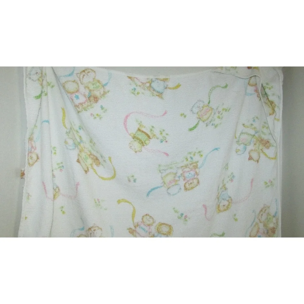 Vintage Shirt Tales baby hooded towel terry cloth Dundee animal print FLAW